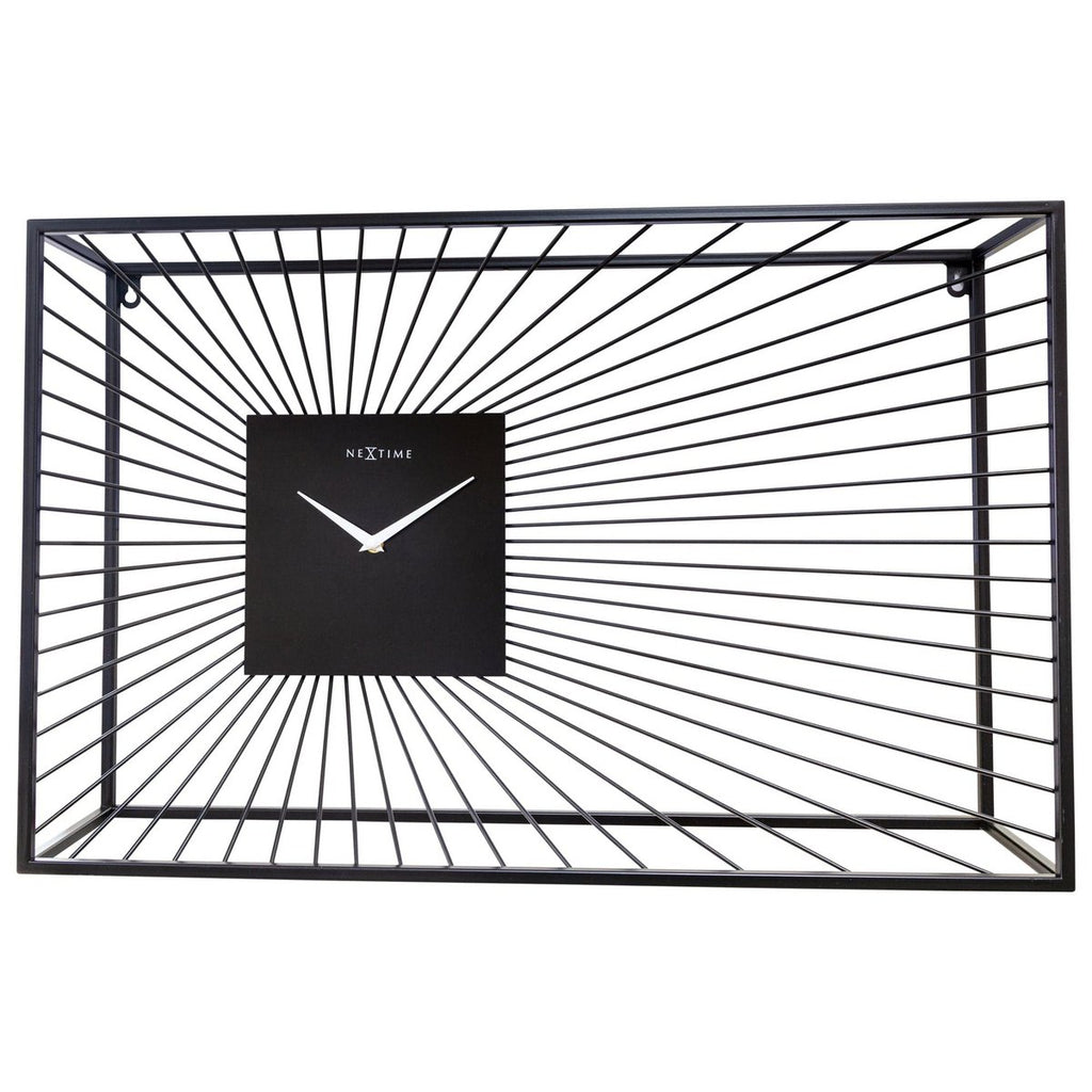 Große Wanduhr 70x45x15cm - Lautlos - Schwarz - Metall - "Vasco"