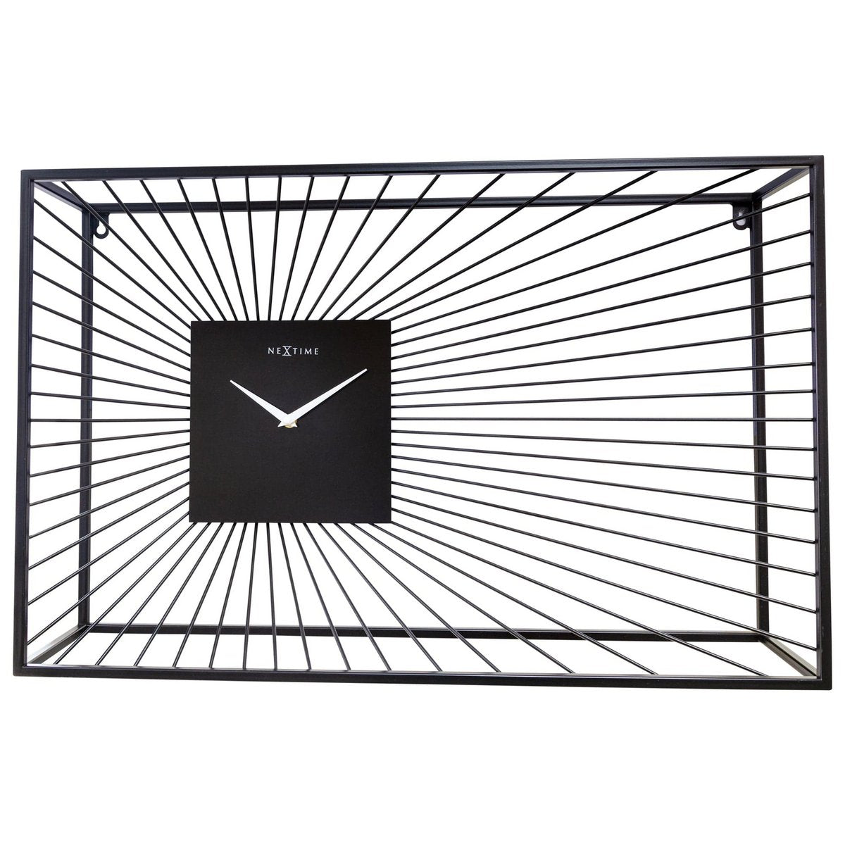 Große Wanduhr 70x45x15cm - Lautlos - Schwarz - Metall - "Vasco"