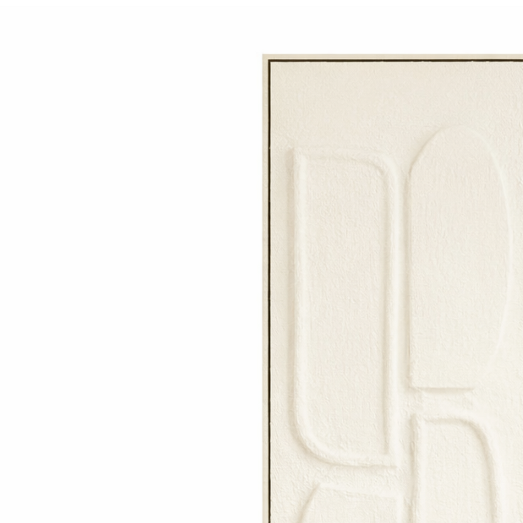 Wanddekoration Beige Relief an der Wand im modernen Wohnzimmer