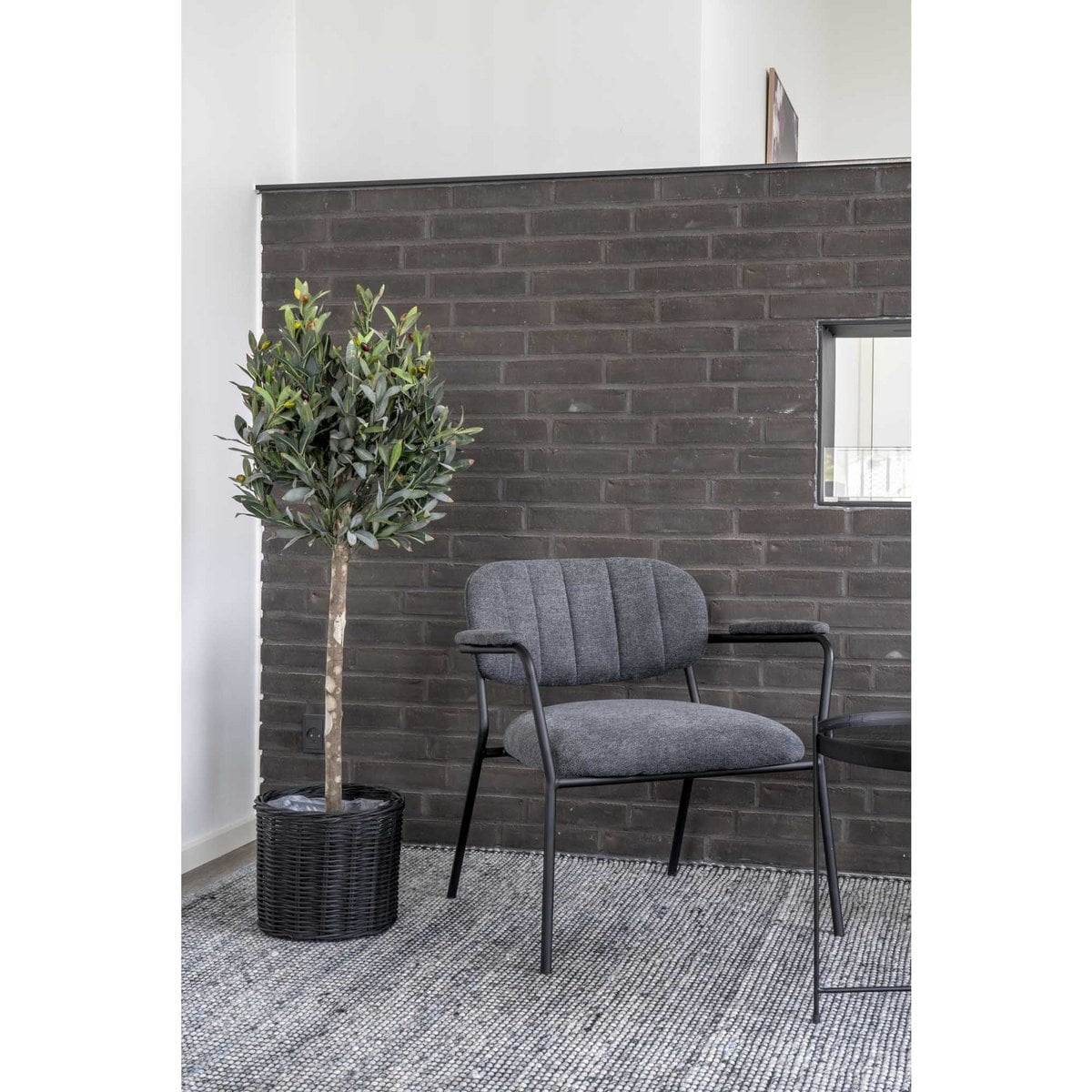 Olivenbaum – Grün, PE-Kunststoff/Polyester, 43 x 47 x 120 cm