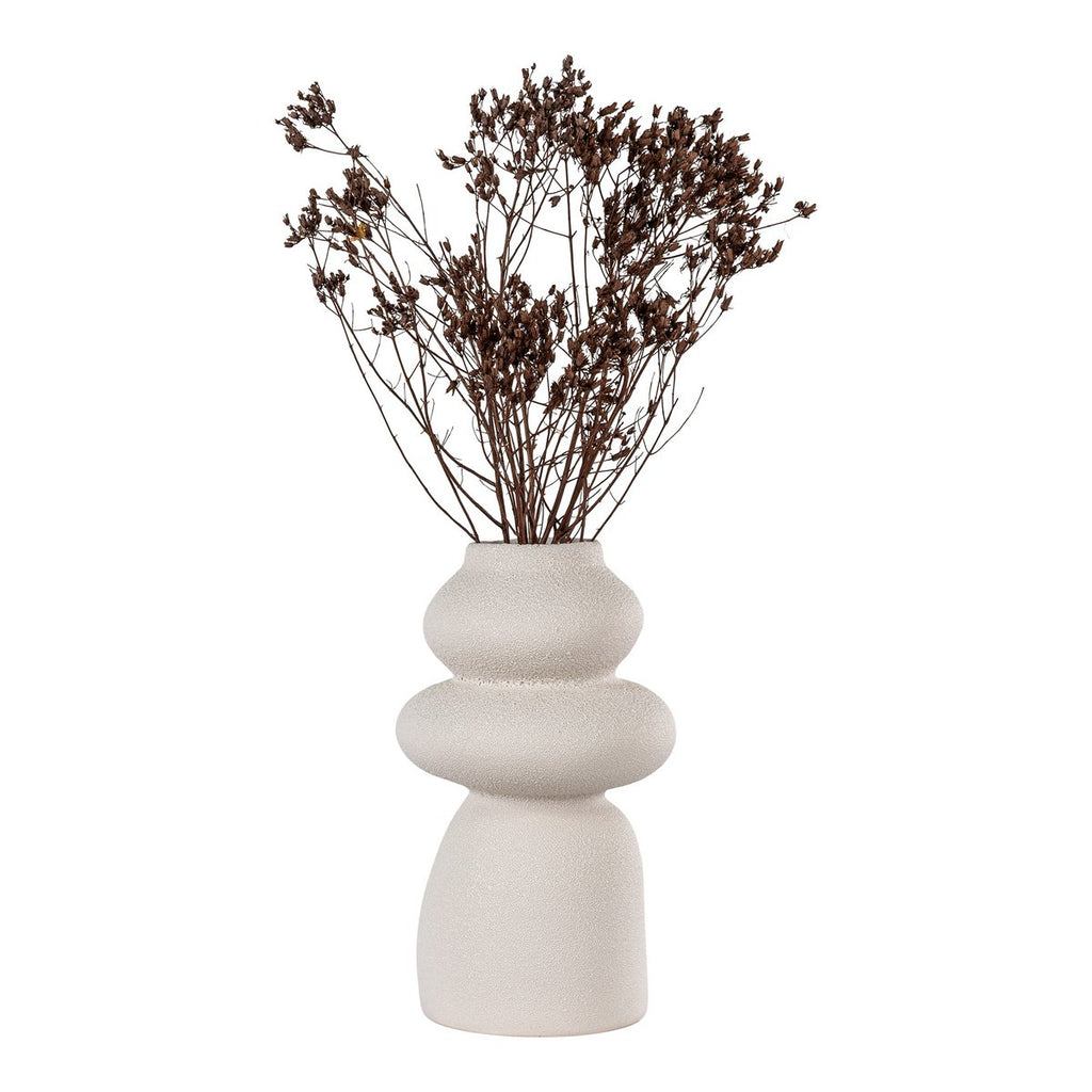 Vase - Beige, Steingut, Ø14,5x26,5 cm
