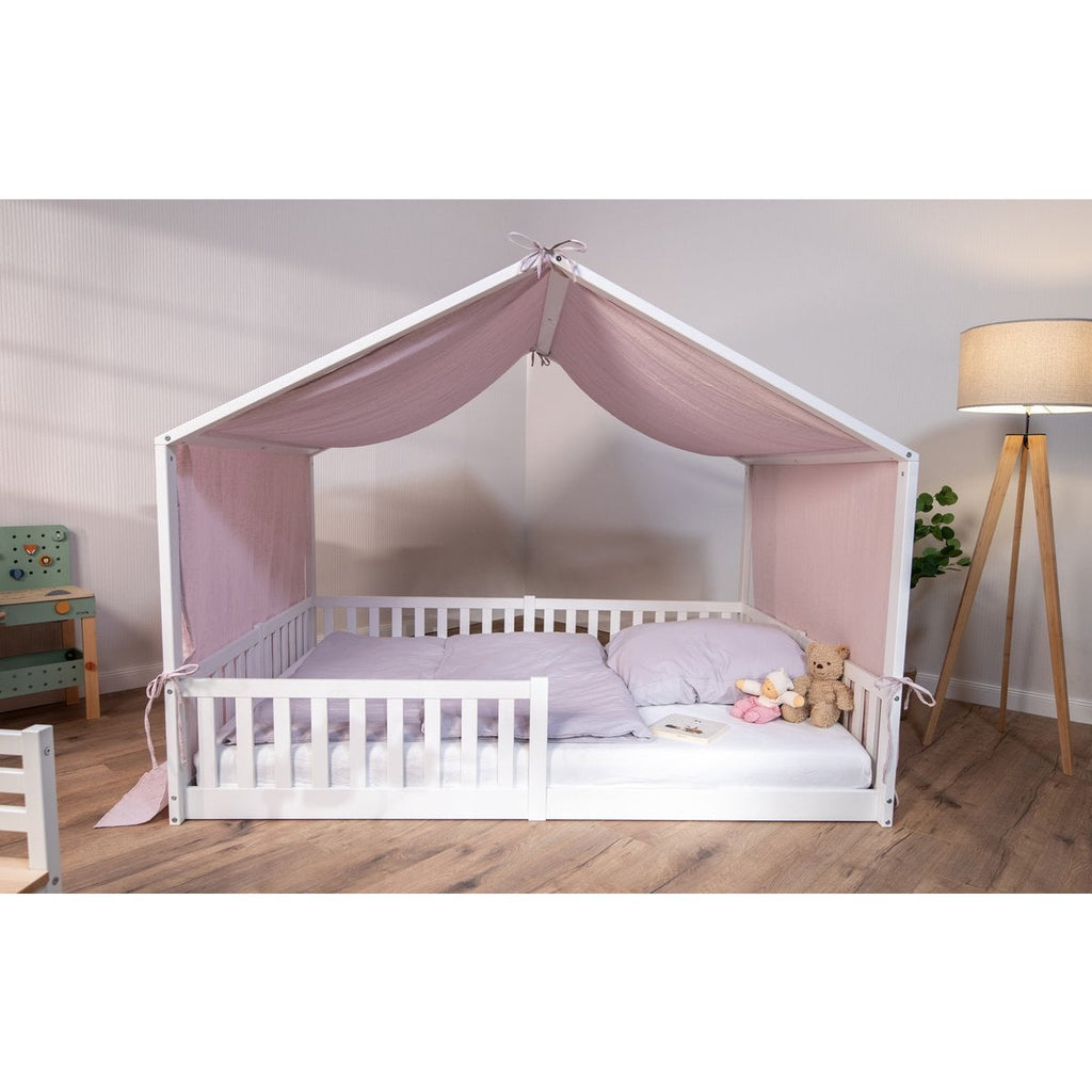 tiSsi® Baldachin Musselin für Hausbetten 120-140x200 cm altrosa