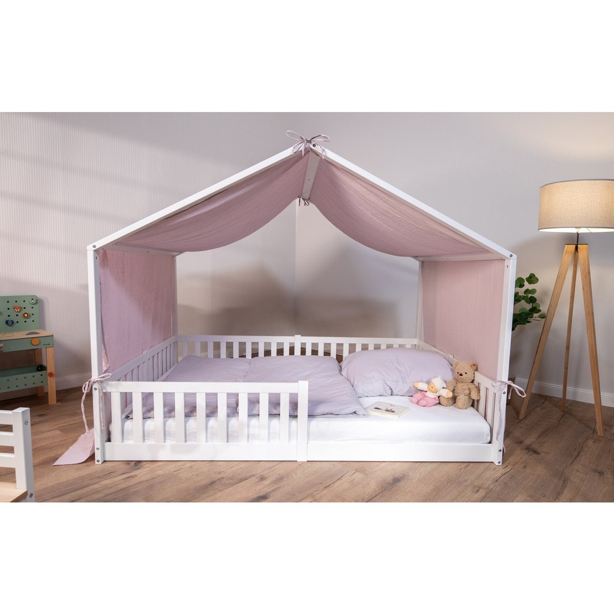 tiSsi® Baldachin Musselin für Hausbetten 120-140x200 cm altrosa