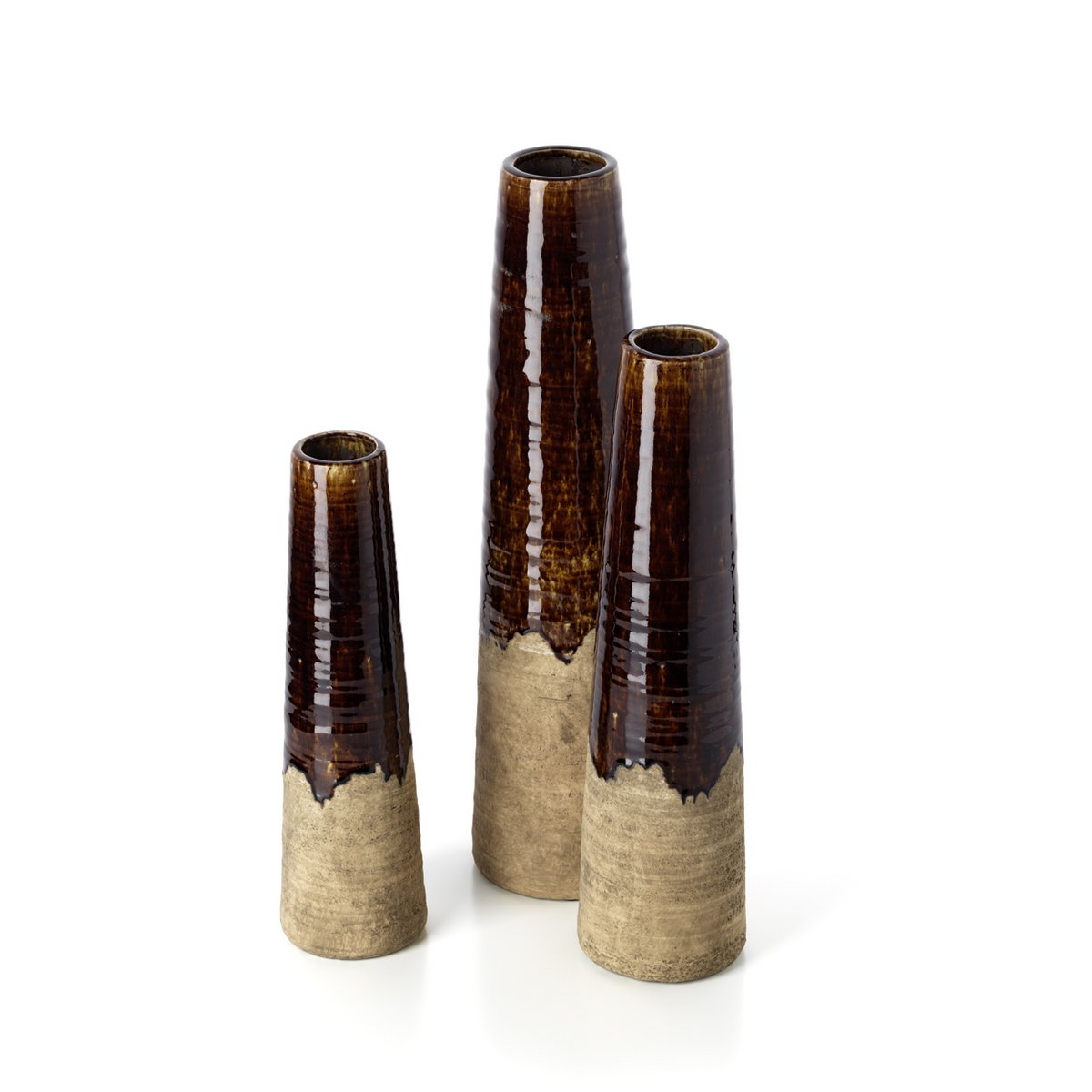 Designer Cone Vase Amber Betonbraun - Detailansicht Terrakotta