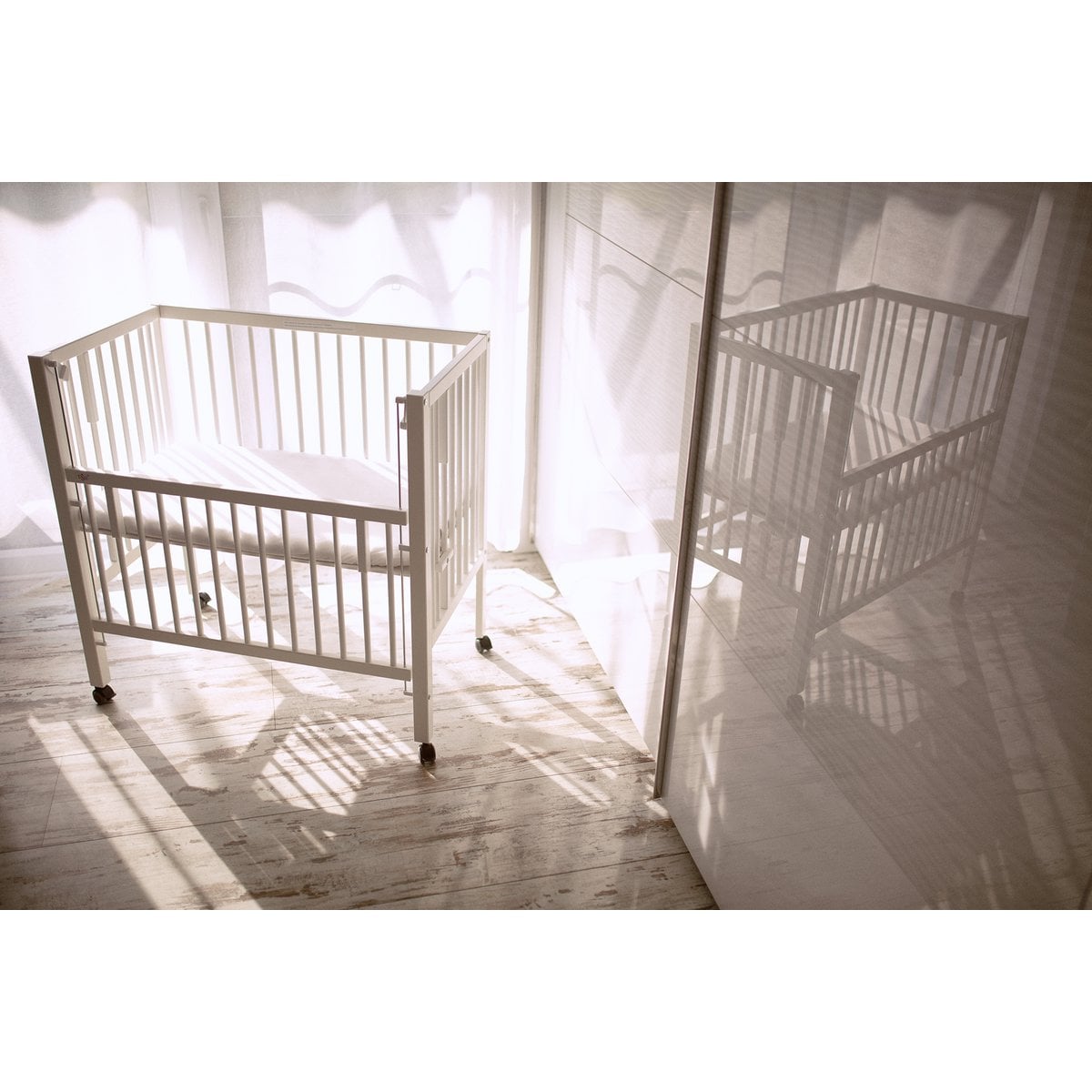 tiSsi® SOPHIE Anstellbett / Beistellbett  Buche WEISS 40x90 cm