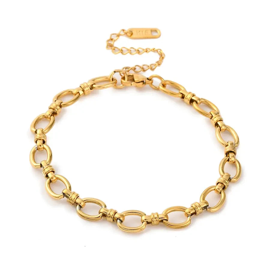 LOUIZ Mesh-Gliederarmband Goldfarben