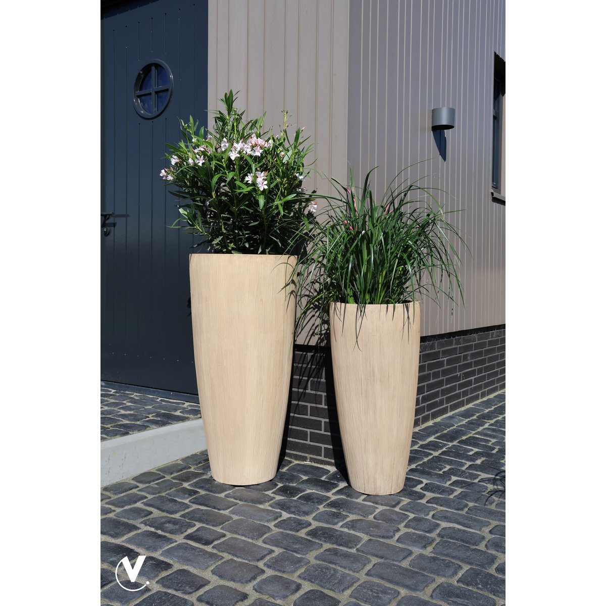 Plantnenpot - Java -Streifen Beige