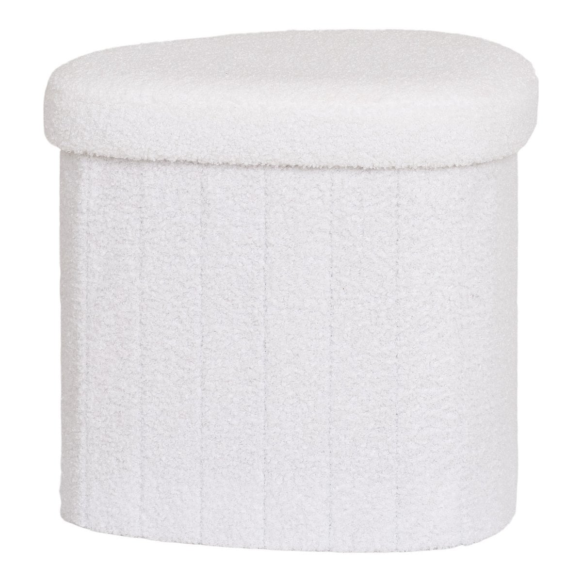 Medford Pouf – Weiß, Polyester/Schaum/Sperrholz, 36,5 x 42,5 x 37,5 cm
