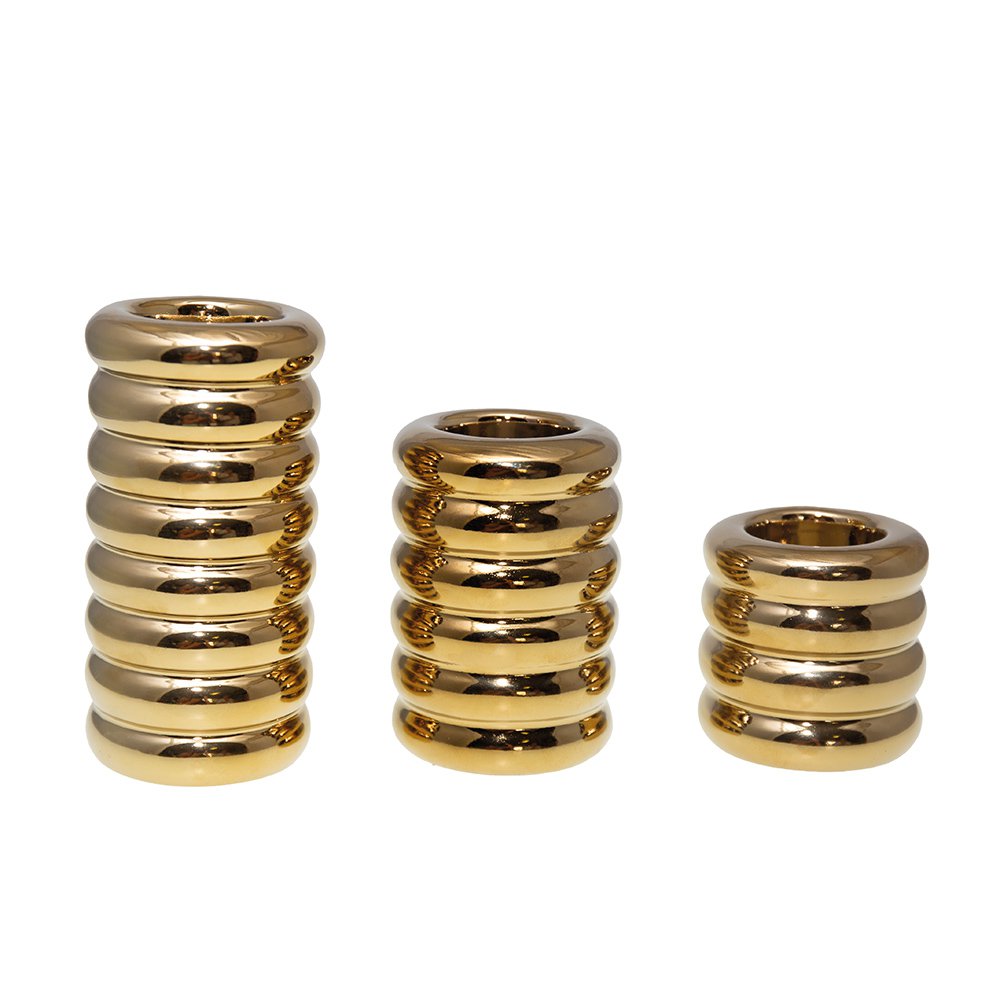 Goldene Keramik -Kerzenschicks - Los 3