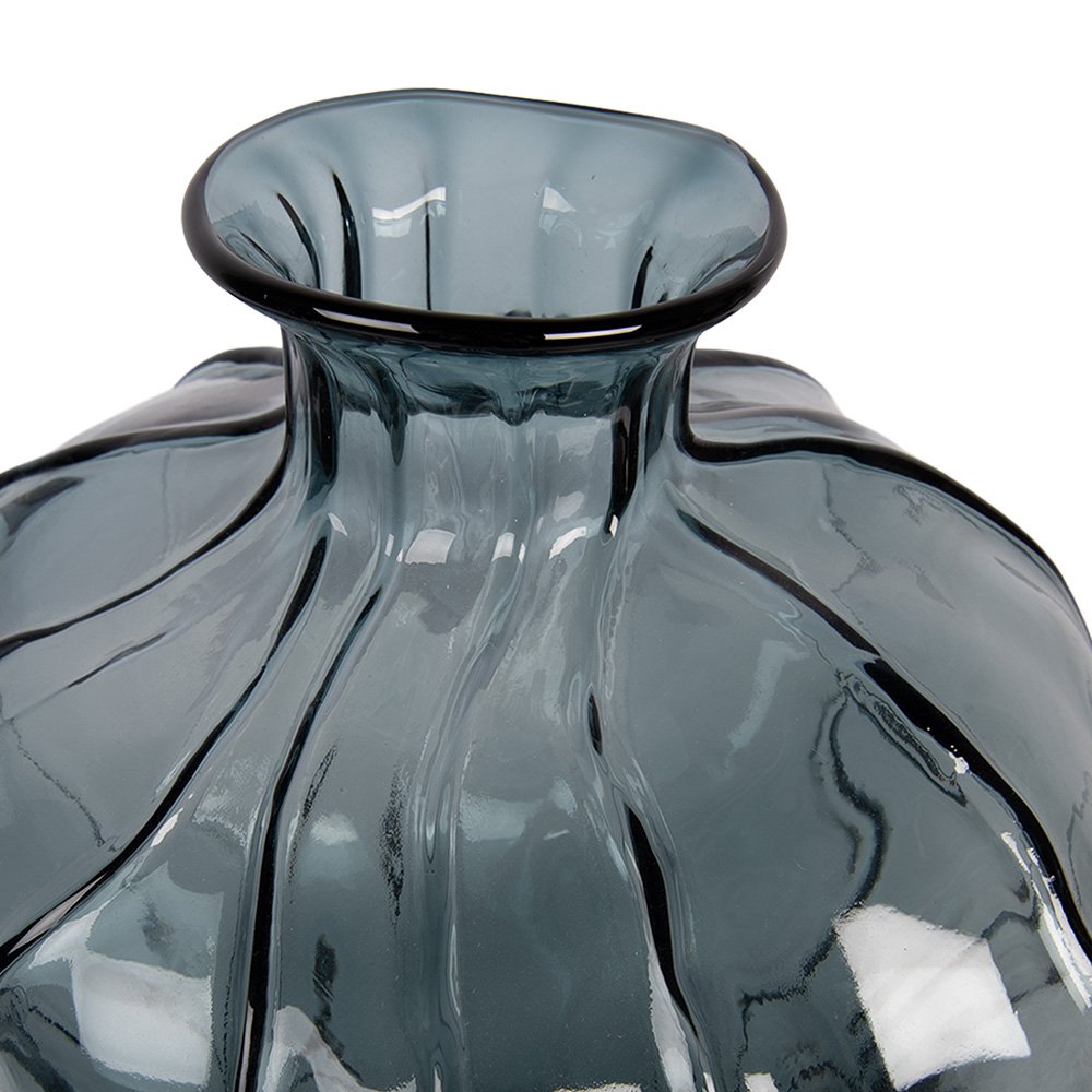 Vase Ø 26x31 cm Blaues Glas