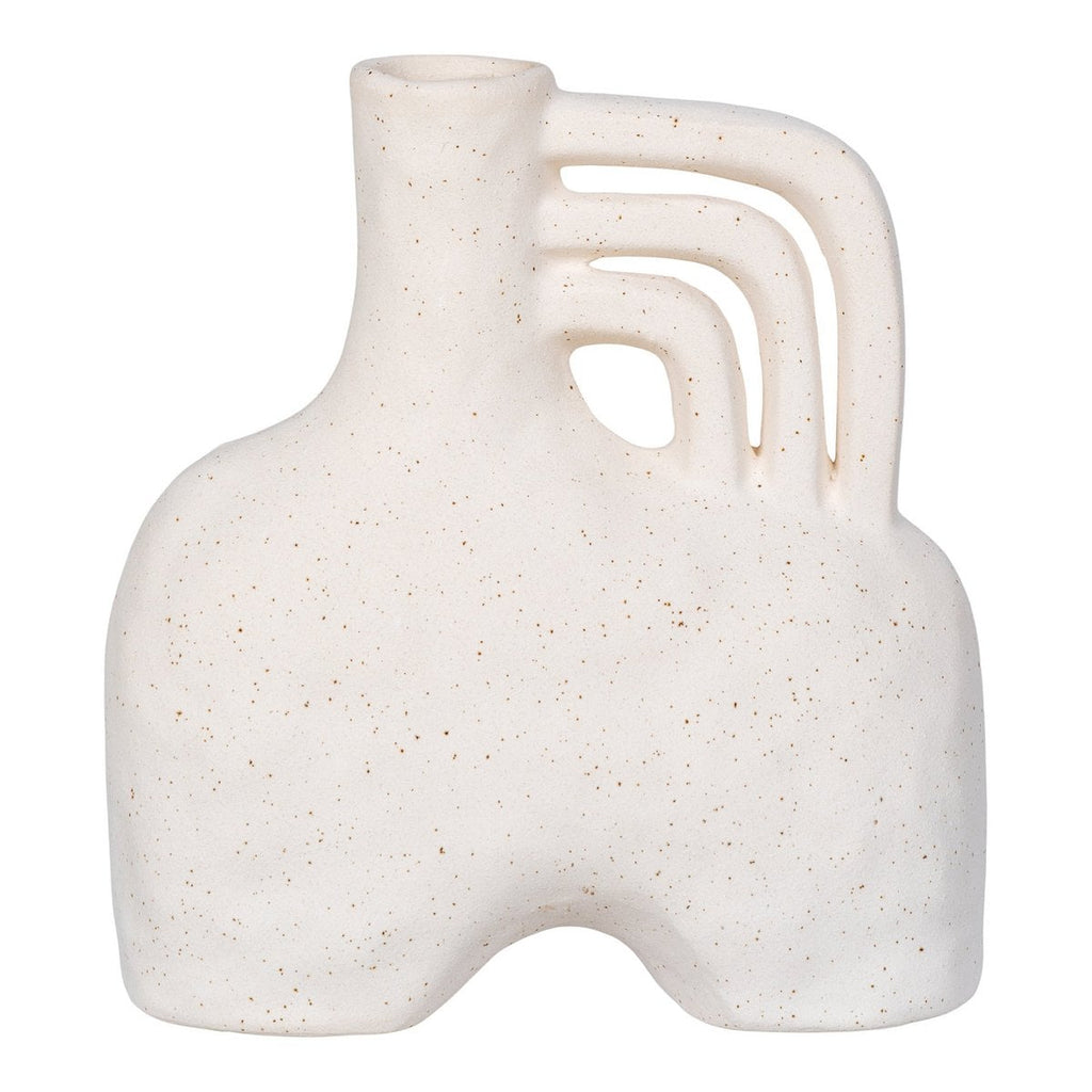 Beige Keramik Vase 19,5cm – Moderne Deko House Nordic