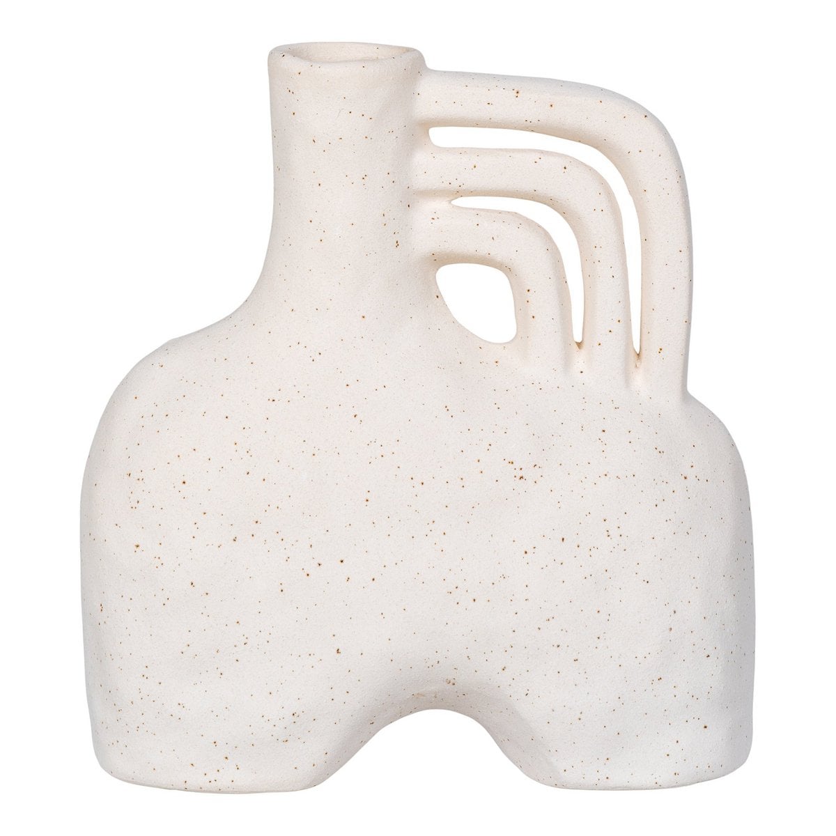 Beige Keramik Vase 19,5cm – Moderne Deko House Nordic