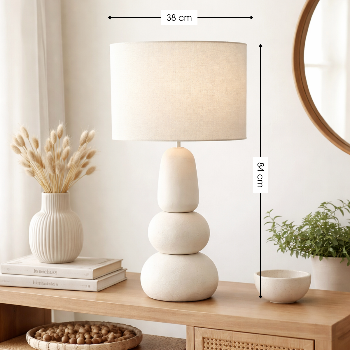 Tischlampe Menko Creme