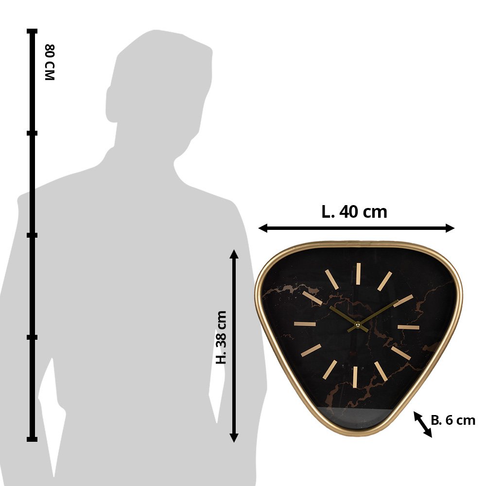 Wanduhr 38 cm, braune Eisen-Wanduhr