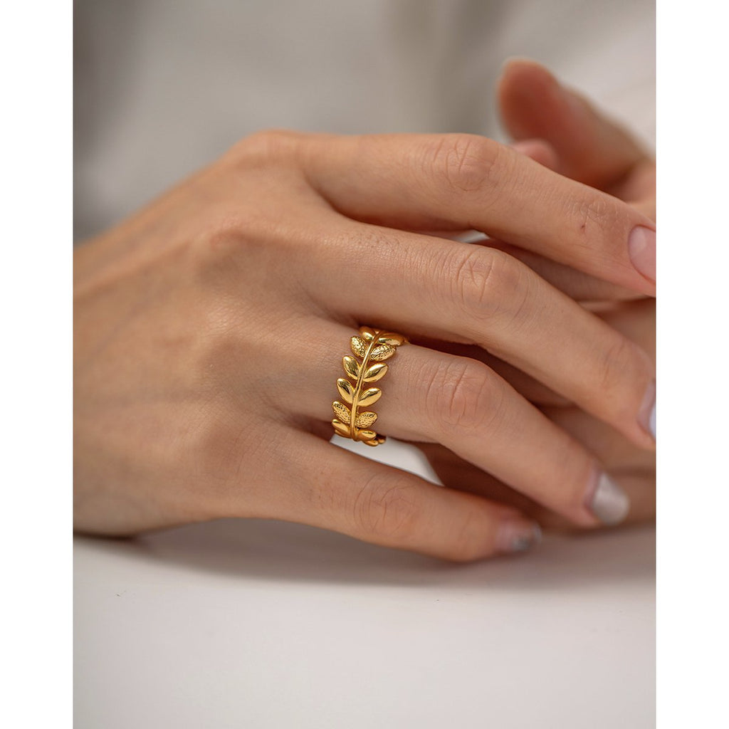 LOUIZ Ring mit Olivenblatt