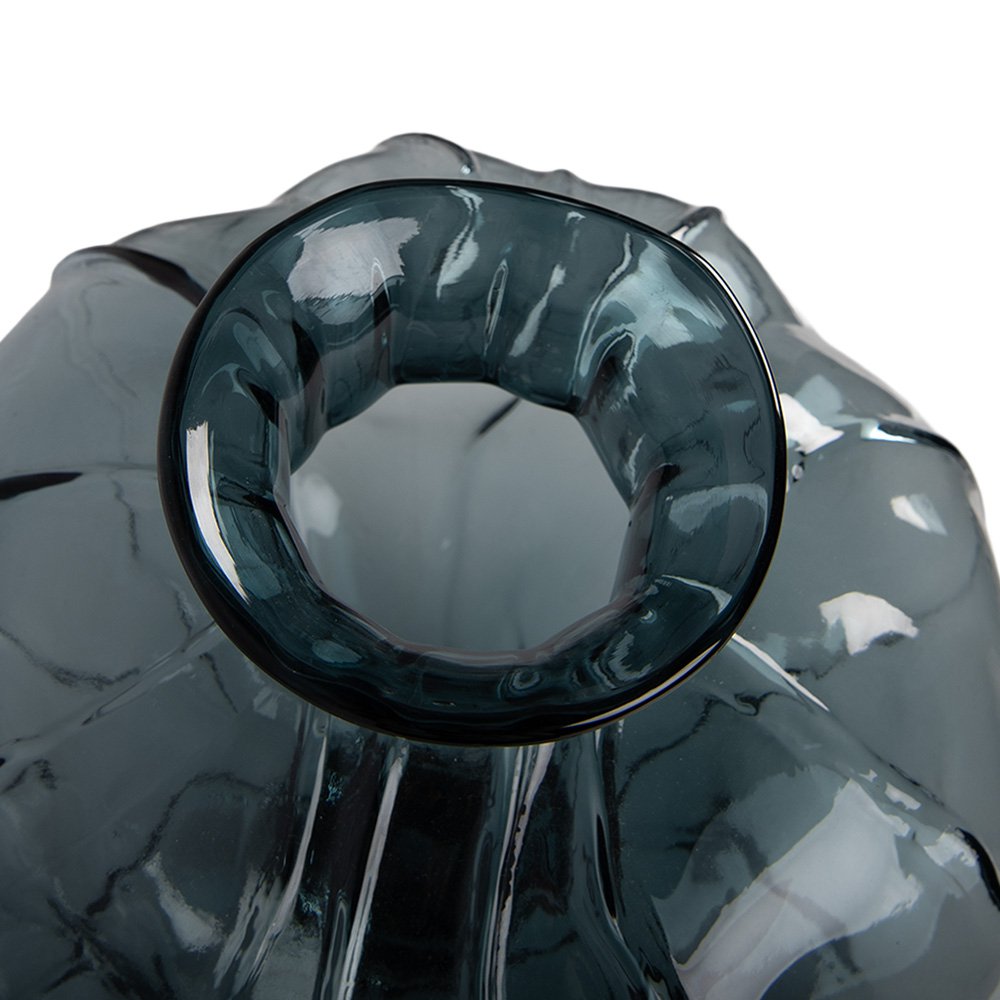 Vase Ø 26x31 cm Blaues Glas