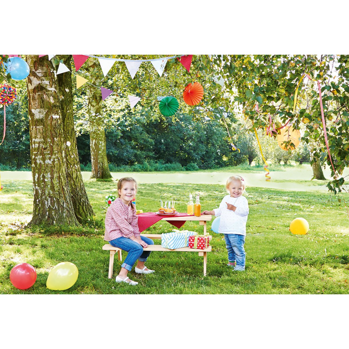 Children´s picnic bench „Nicki für 4”, natural