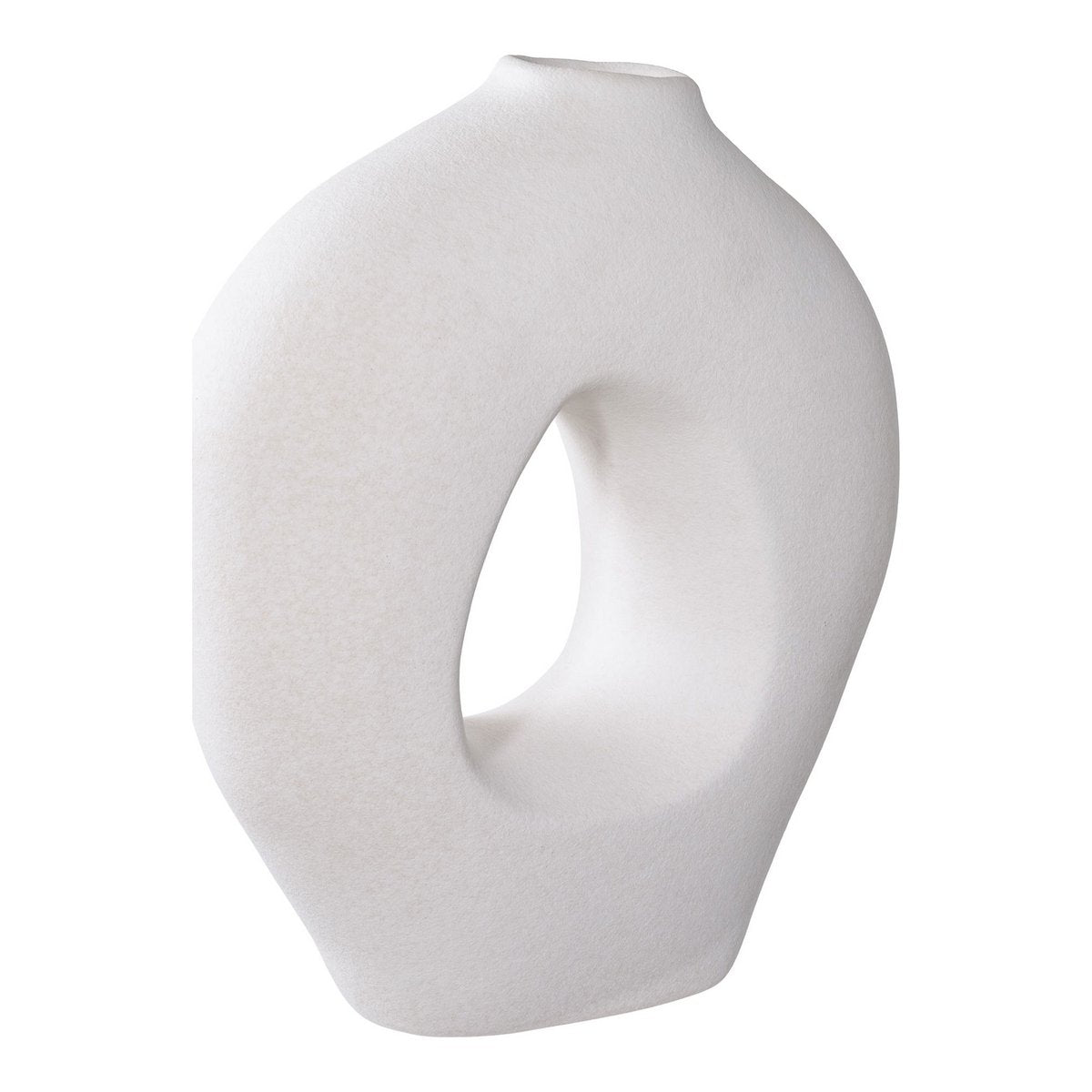 Weiße Vase aus Keramik - Detailansicht 24 cm breit