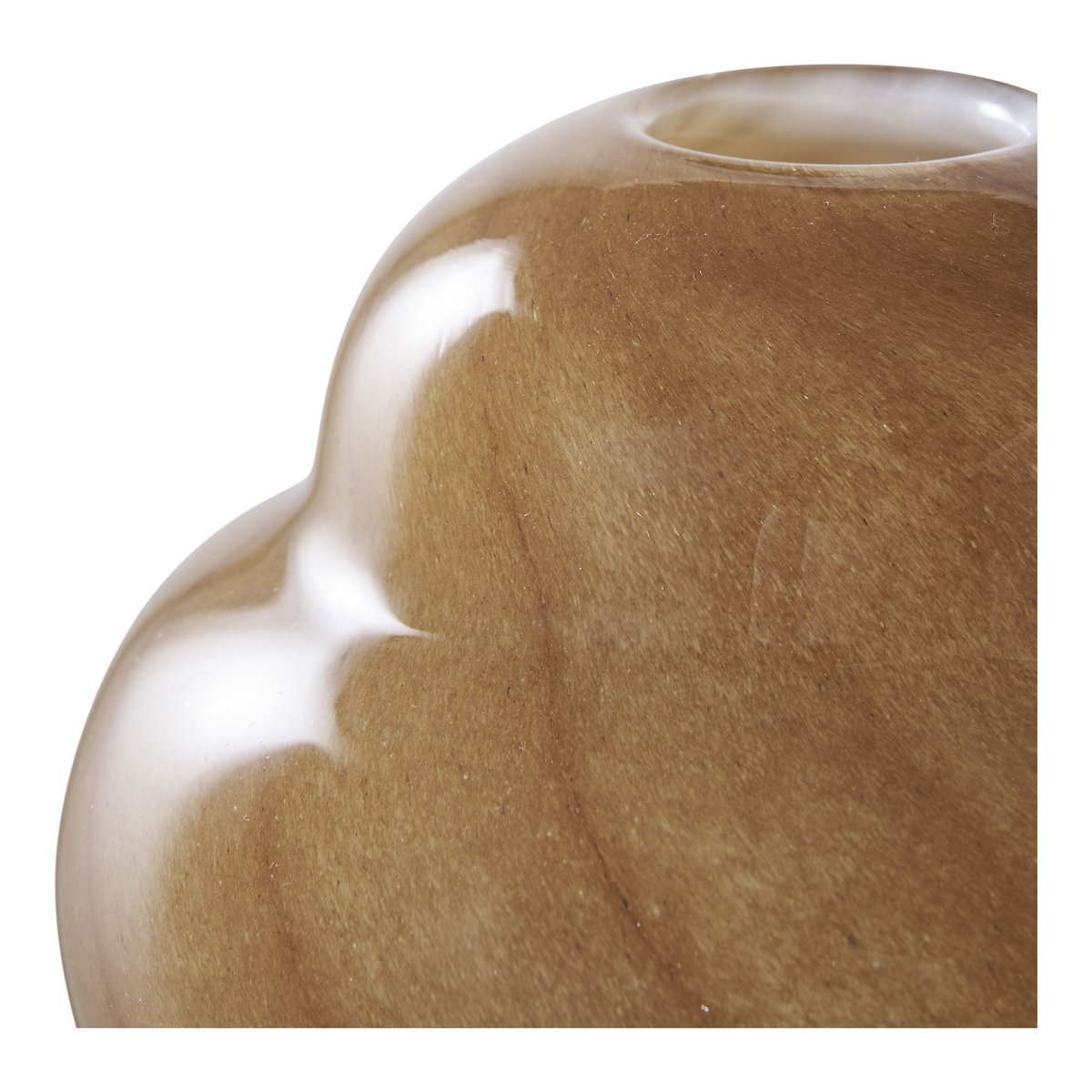 Braune Vase aus Glas - Detailansicht 16,5 cm Durchmesser
