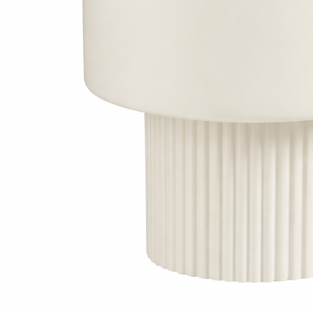 Moderner Blumentopf Off-White H33 x Ø31,5cm – Seitenansicht