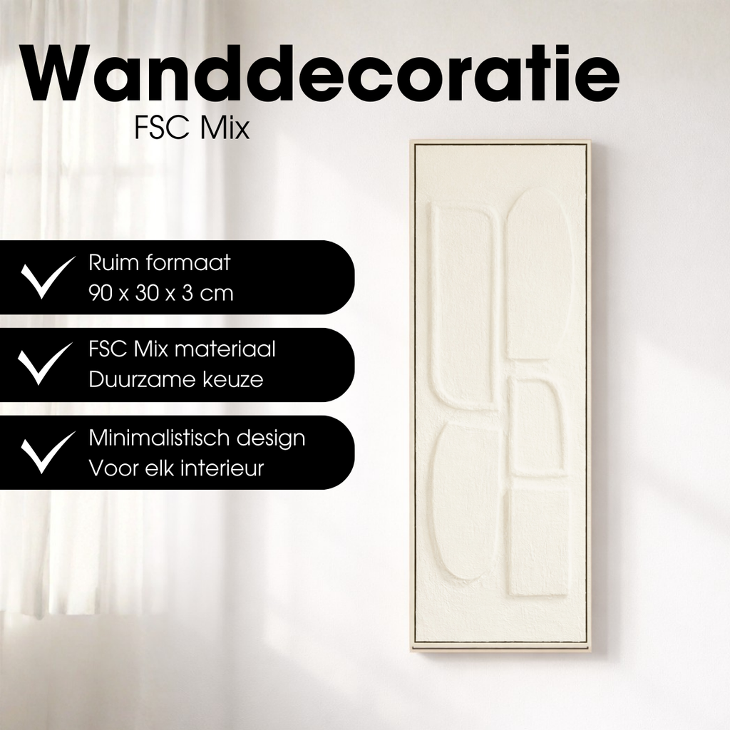 Minimalistische Wanddekoration gebrochenes Weiß – skandinavisches Design