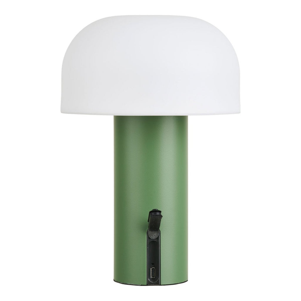 Moderne LED Tischlampe Soham in Weiß/Grün - Ambiente
