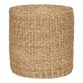Rivera Pouf - Natur, Seegras, Eisen, Ø40cm