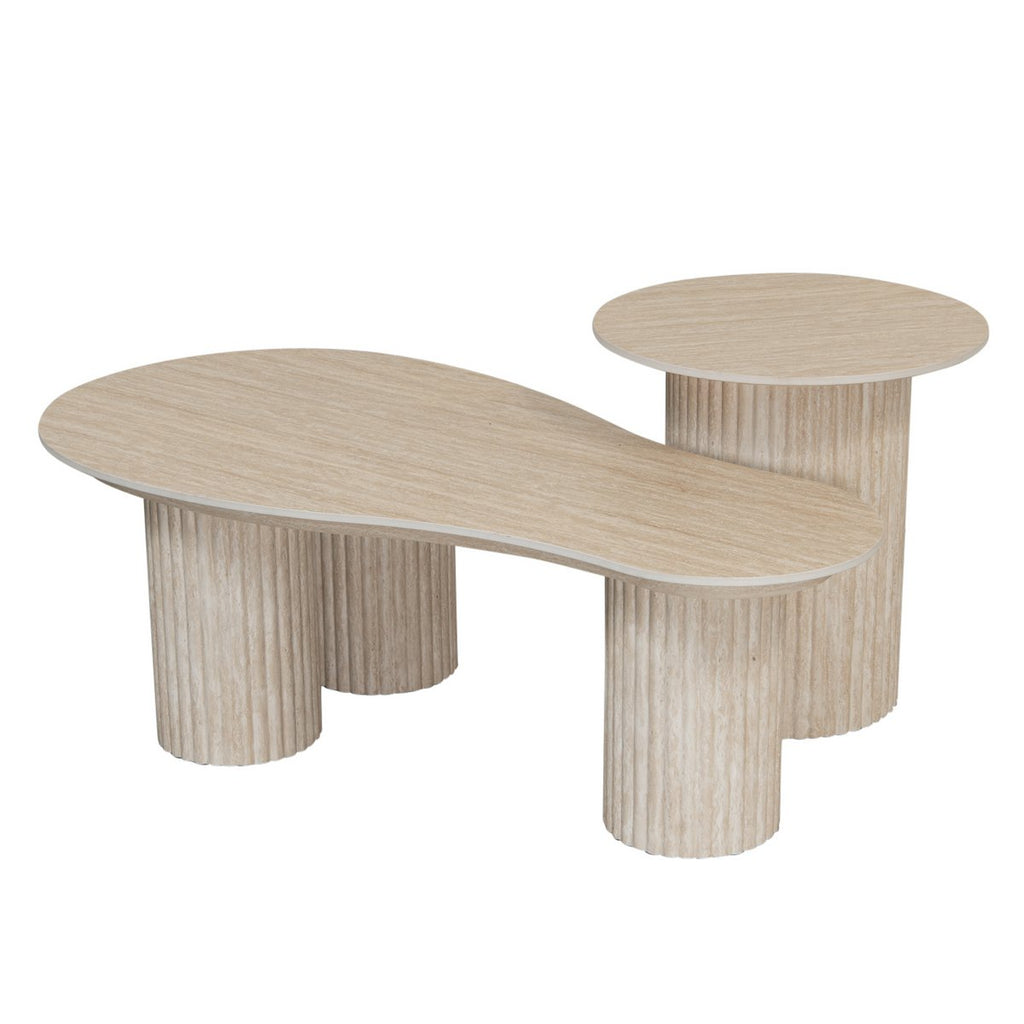 Craft-Couchtisch Travertin Keramik