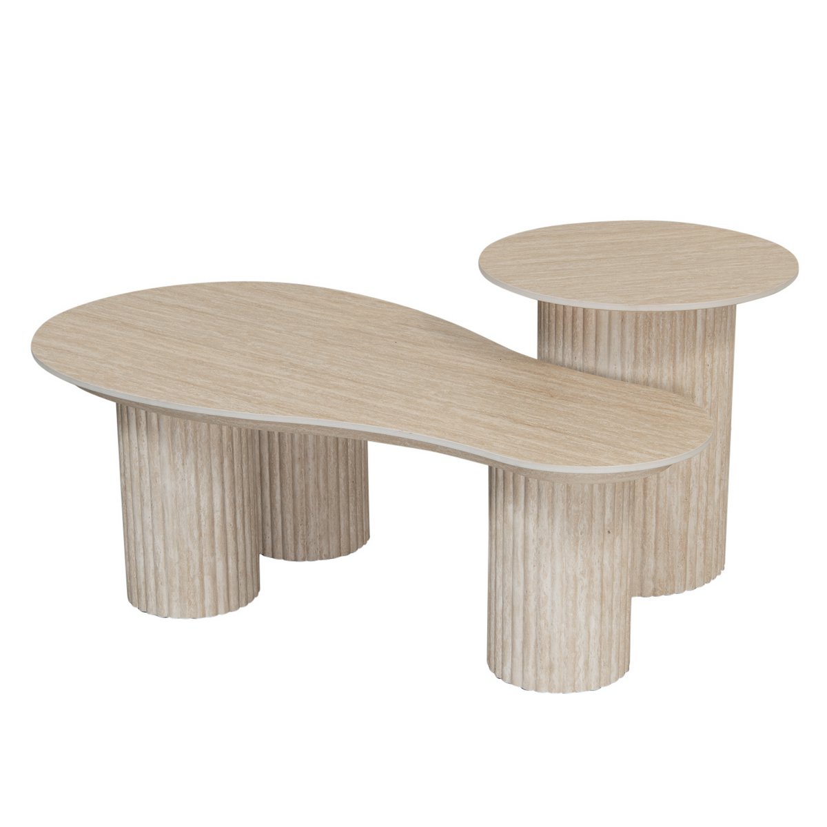 Craft-Couchtisch Travertin Keramik