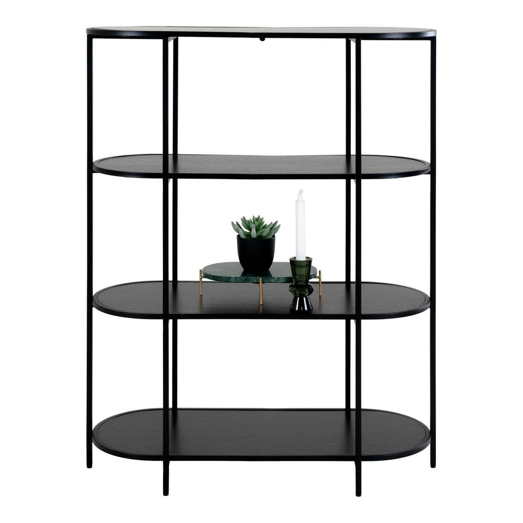 Regal – Schwarz, Stahl/Spanplatte/Melaminfolie, 85 x 36 x 111 cm