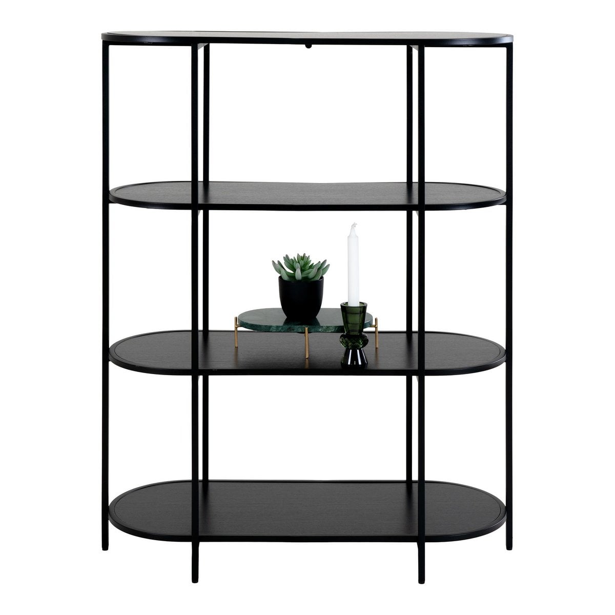 Regal – Schwarz, Stahl/Spanplatte/Melaminfolie, 85 x 36 x 111 cm
