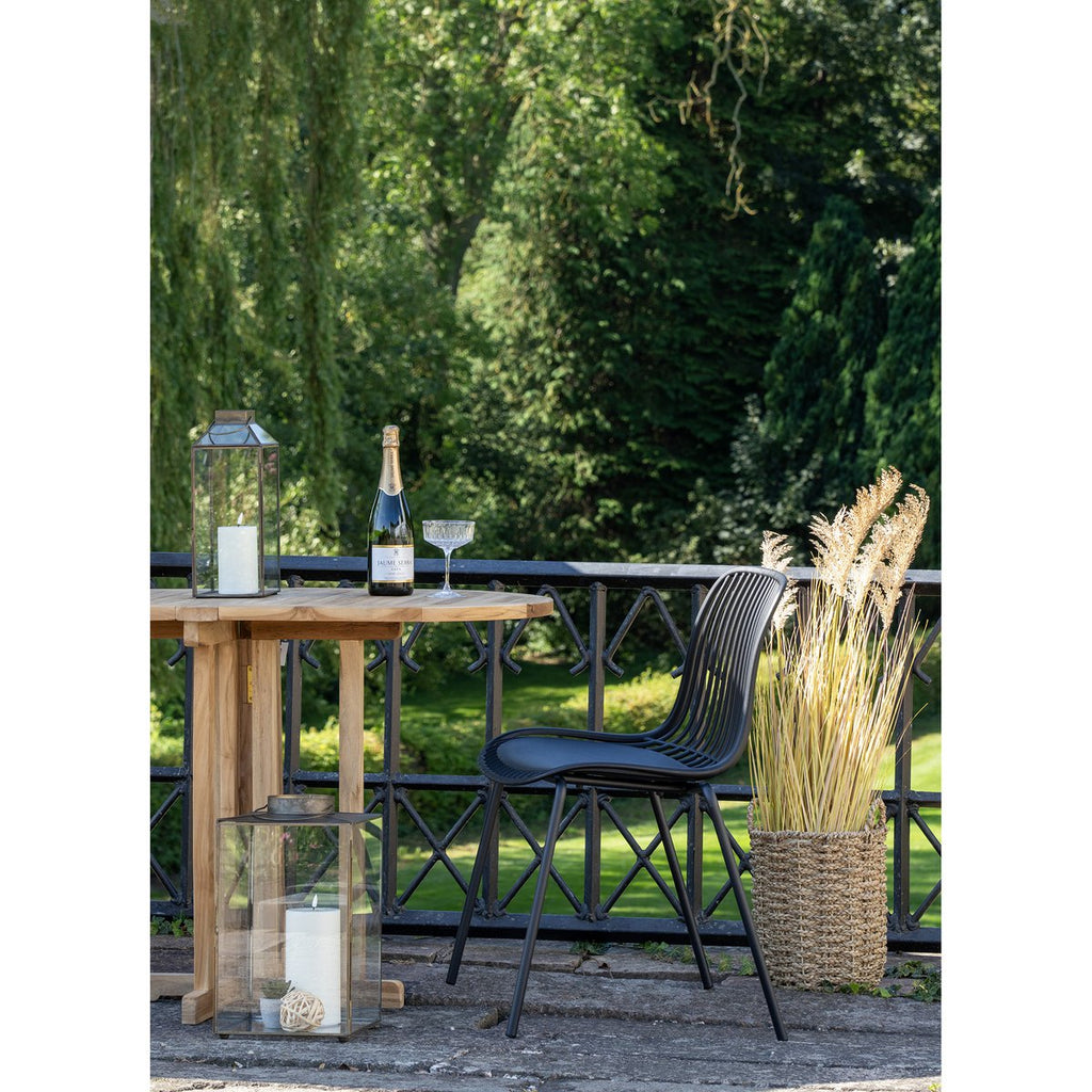 Branson Garden Stuhl - Schwarz, stapelbar, 55x46,5x82 cm - 4 -Set von 4