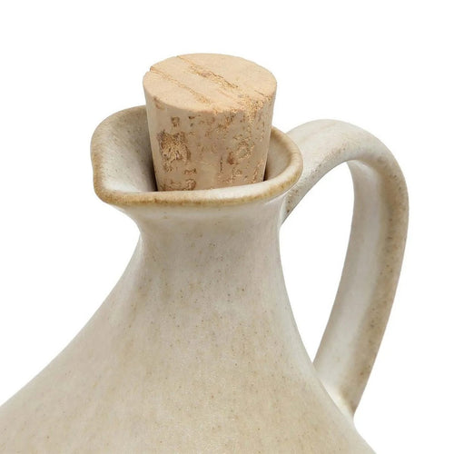 Olivenölflasche Nr. 80 Weiß – Detailansicht Ausguss und Schlaufengriff
