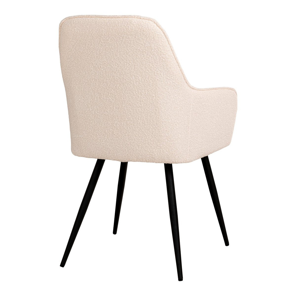Harbo Esszimmerstuhl – Weißes Bouclé, schwarze Beine – 2er-Set