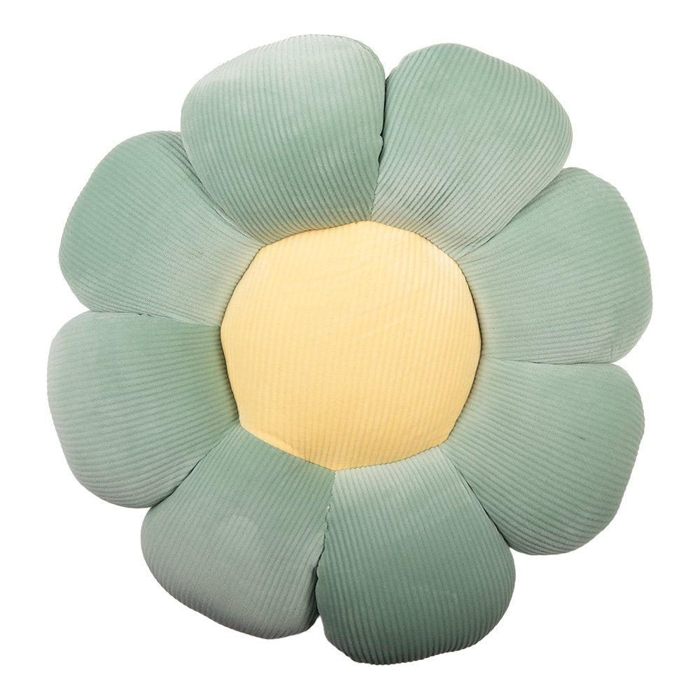 Dekokissen Blume Ø 40x6 cm Grün Polyester