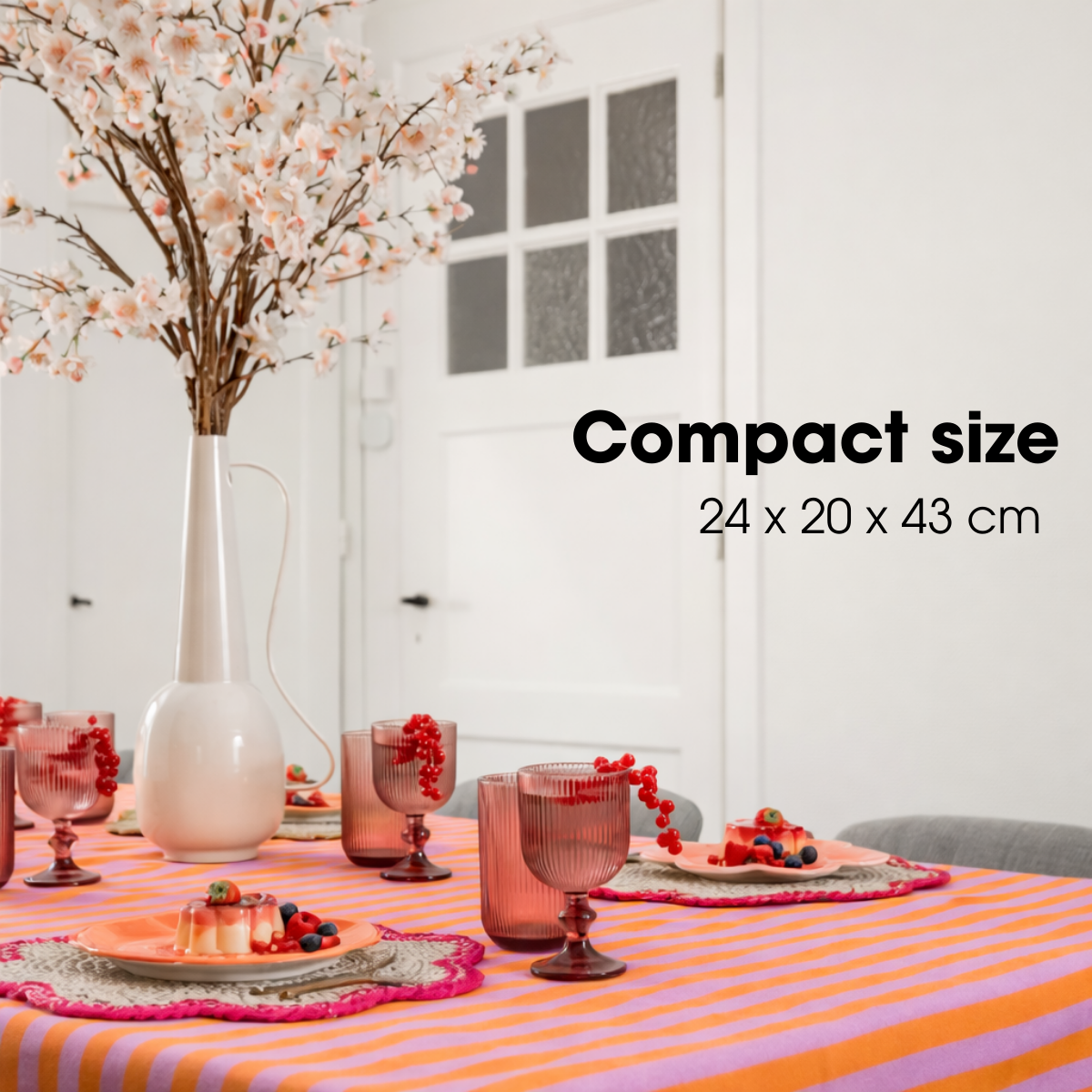 Vase Tosno cremeweiß – Gesamtansicht, handgefertigt, 760g