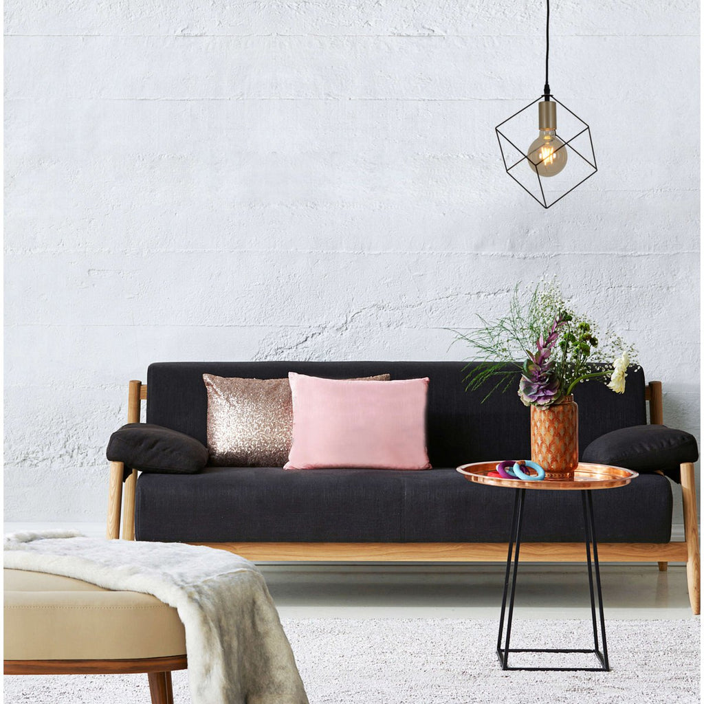Pendelleuchte "CANTO", Hängelampe in Metall schwarz und Gold, E27-Fassung, für Esszimmer, Wohnzimmer, Diele oder Büro, 26 x 26 cm