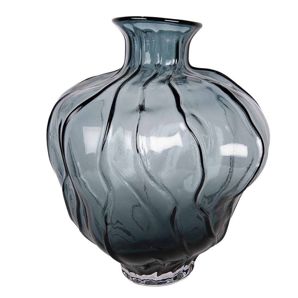 Vase Ø 26x31 cm Blaues Glas