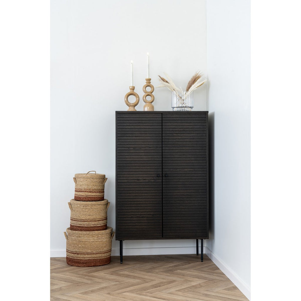 Kerzenhalter – Braun, Keramik, 13,5 x 8,8 x 23,5 cm