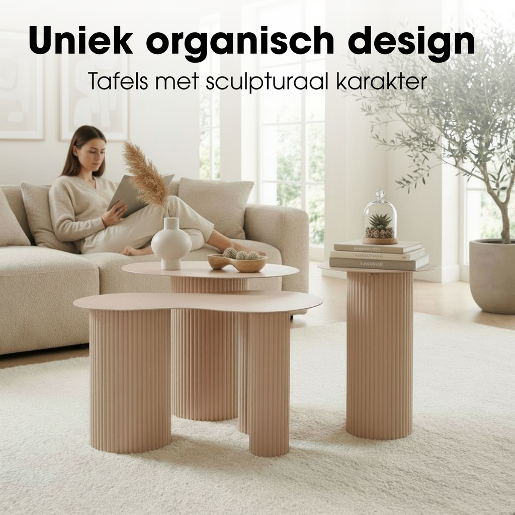 Mica Decorations Beistelltisch Lux Hellbraun – Wohnzimmer Styling