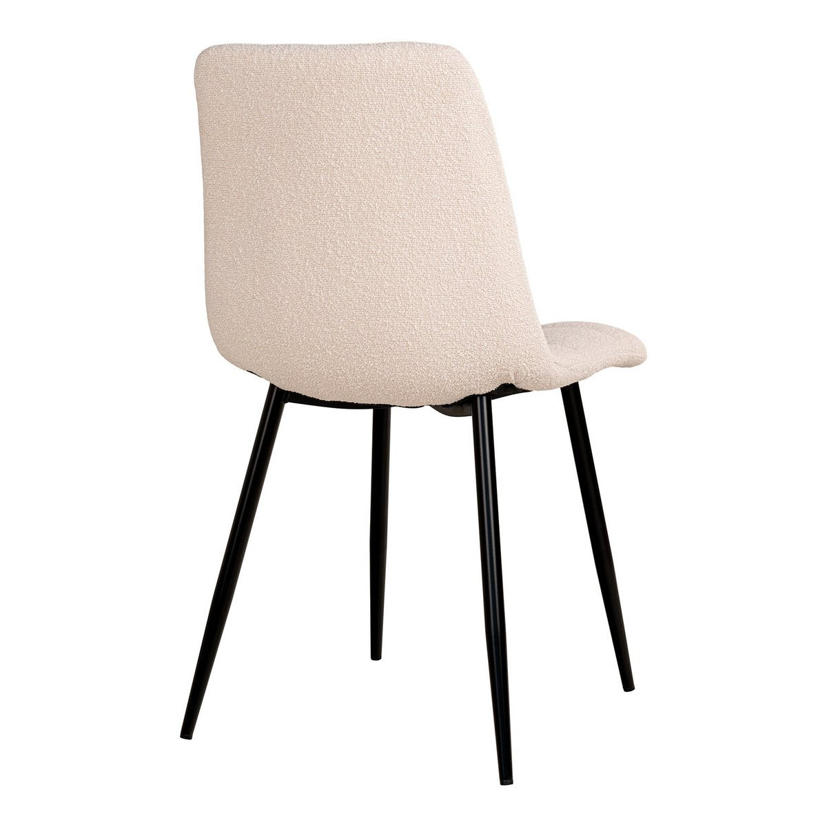Middelfart Esszimmerstuhl – Weiß, Bouclé, schwarze Metallbeine – 2er-Set