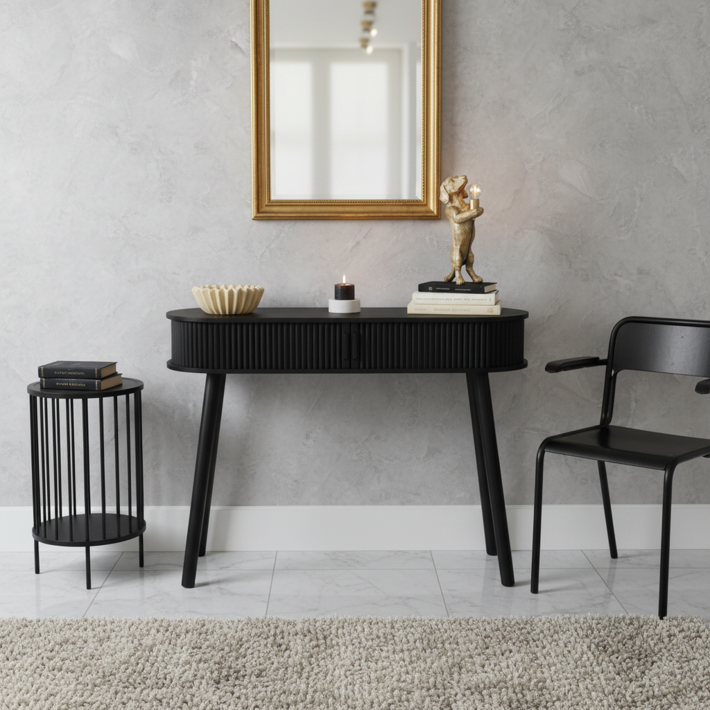Beistelltisch - Schwarz - MDF - 100x33x76cm