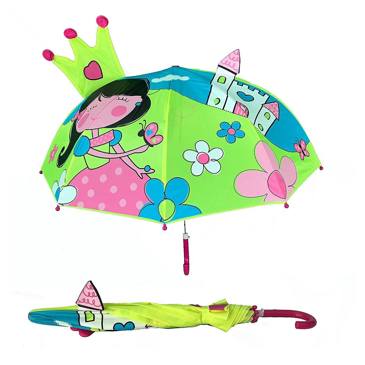 Regenschirm Prinzessin grün/gelb