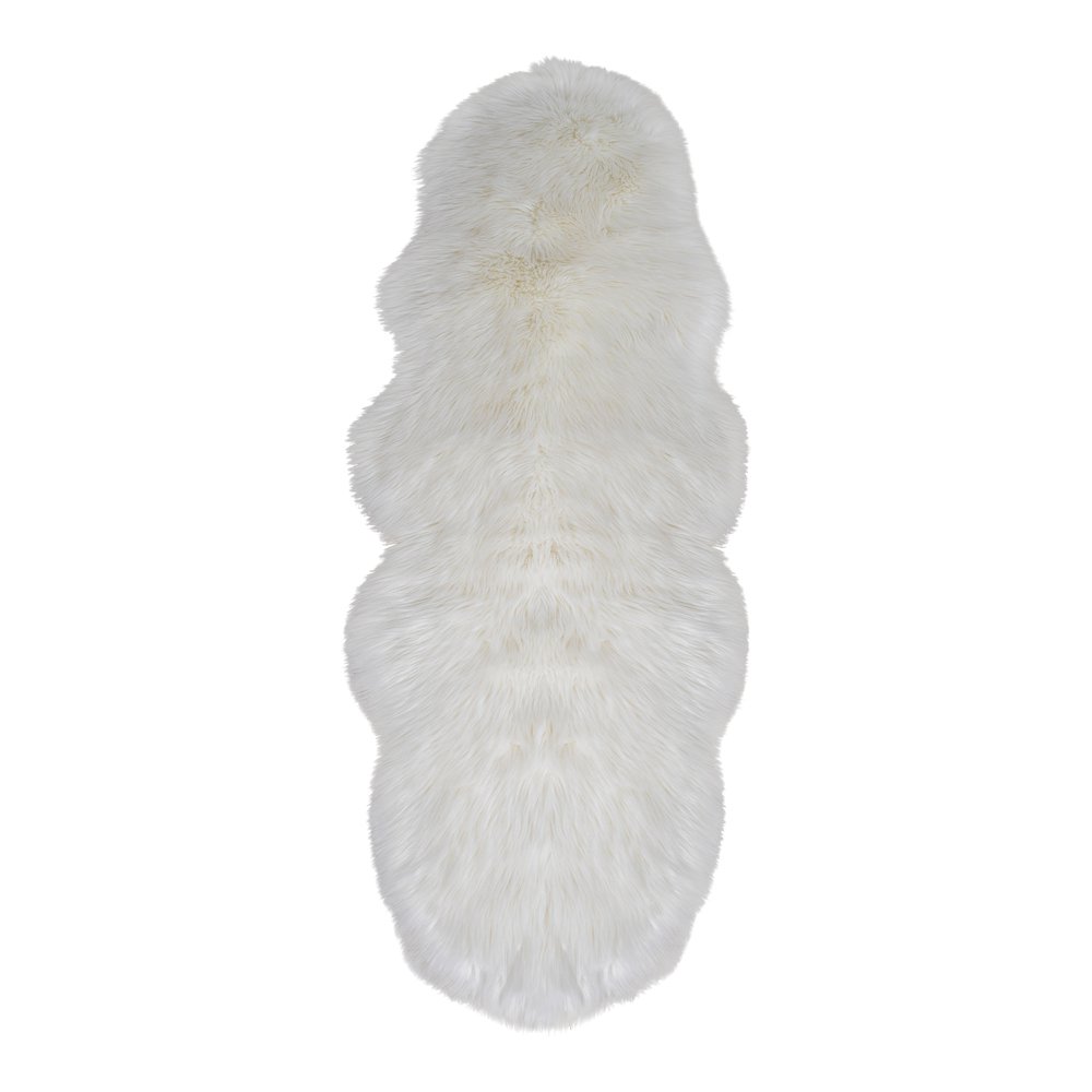 Künstliches Lammfell – Polyester, Elfenbein – 60 x 180 cm