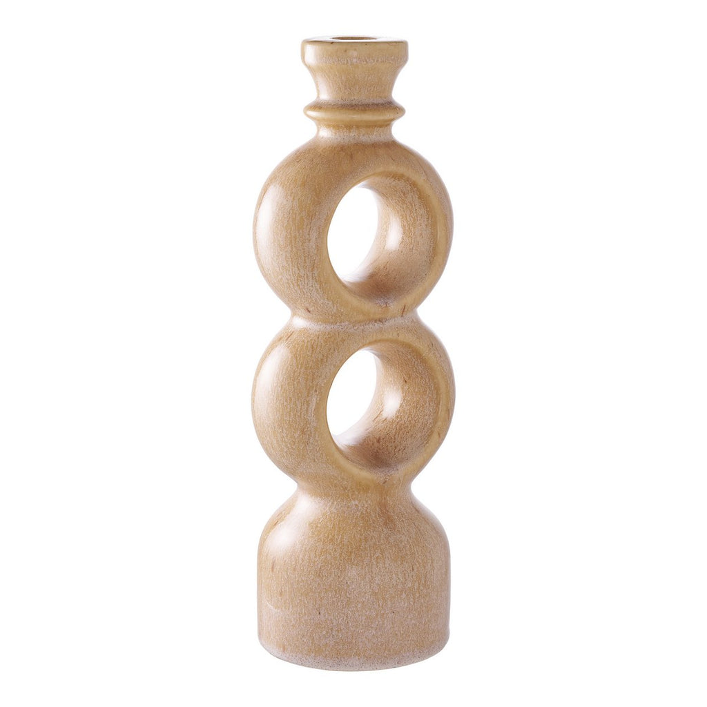 Kerzenhalter – Braun, Keramik, 10,7 x 9,5 x 30,5 cm