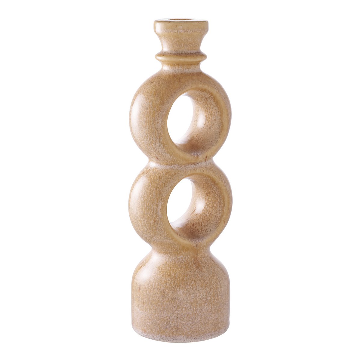 Kerzenhalter – Braun, Keramik, 10,7 x 9,5 x 30,5 cm