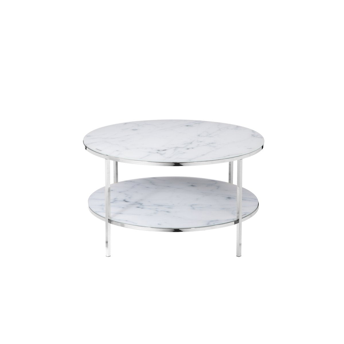 Couchtisch mit 2 Ablagen Ø 80 cm