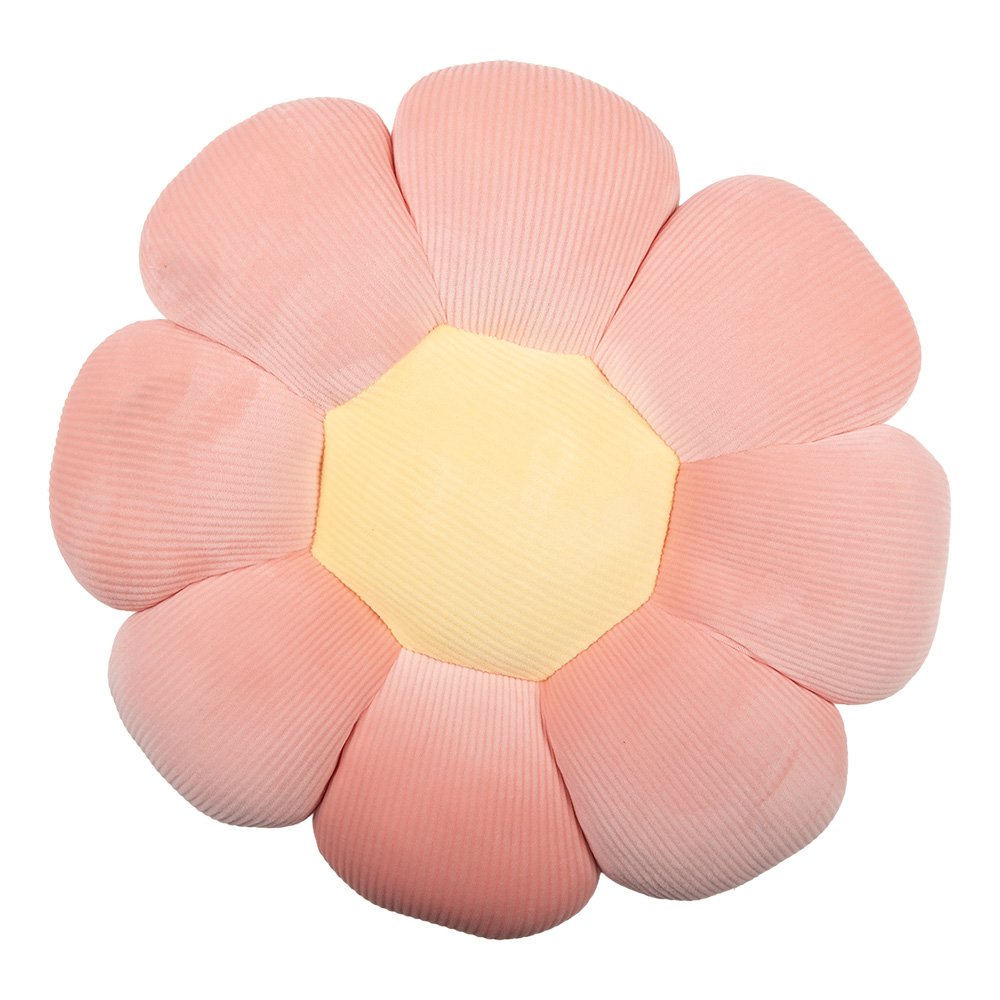 Dekokissen Blume Ø 40x6 cm Rosa Polyester