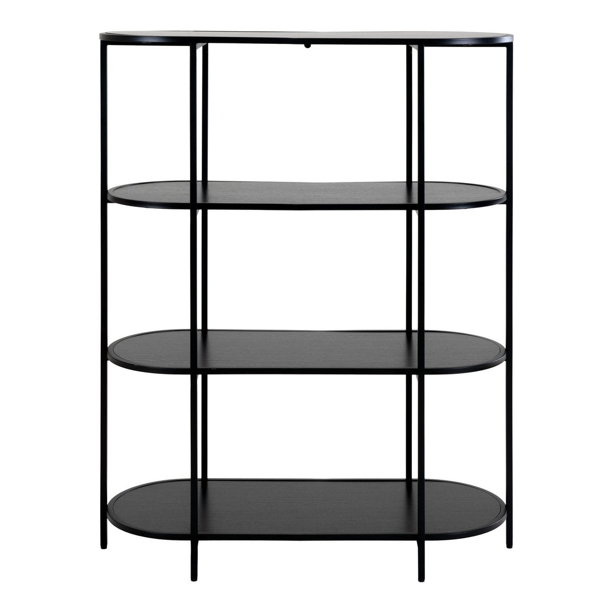 Regal – Schwarz, Stahl/Spanplatte/Melaminfolie, 85 x 36 x 111 cm