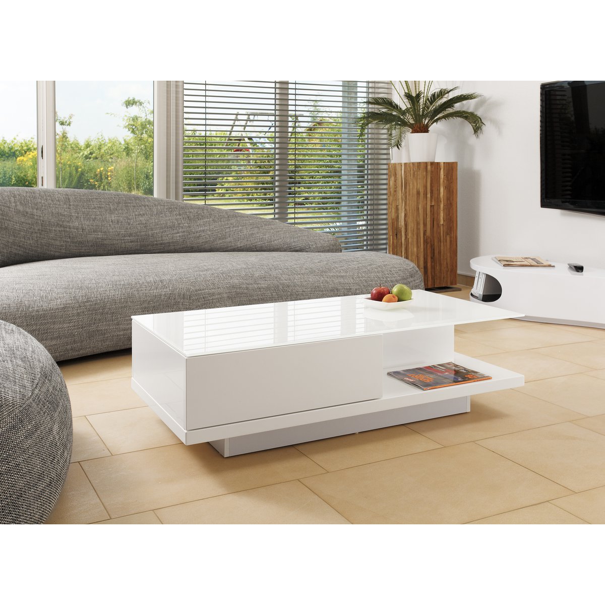 Couchtisch 120x60x36 cm weiß